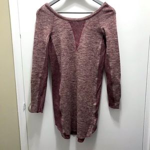 Aritzia Wilfred maroon/burgundy low back wool dress size Large